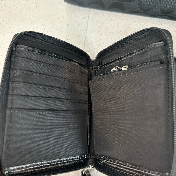 Coach Monogram Cosmetic Bag Wallet Bundle Black - Picture 6 of 11